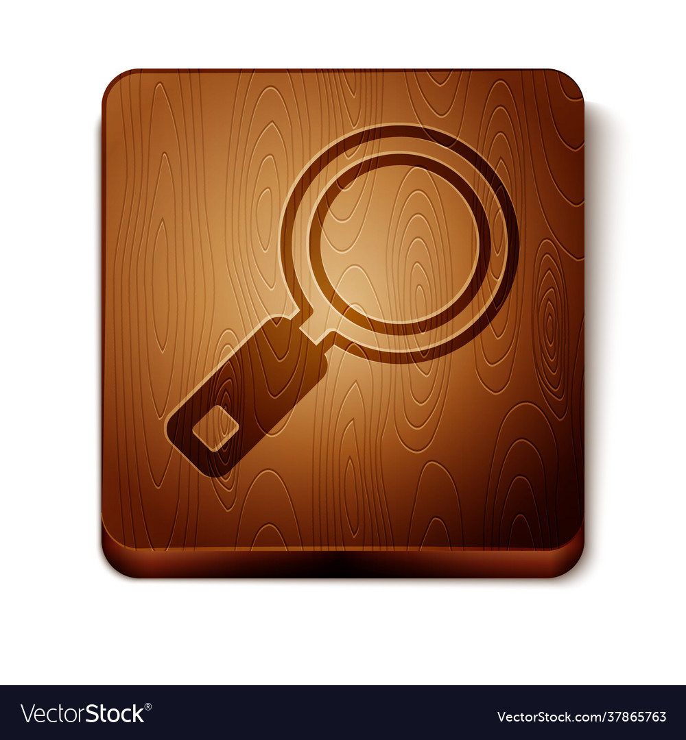 Brown magnifying glass icon isolated on white Vector Image