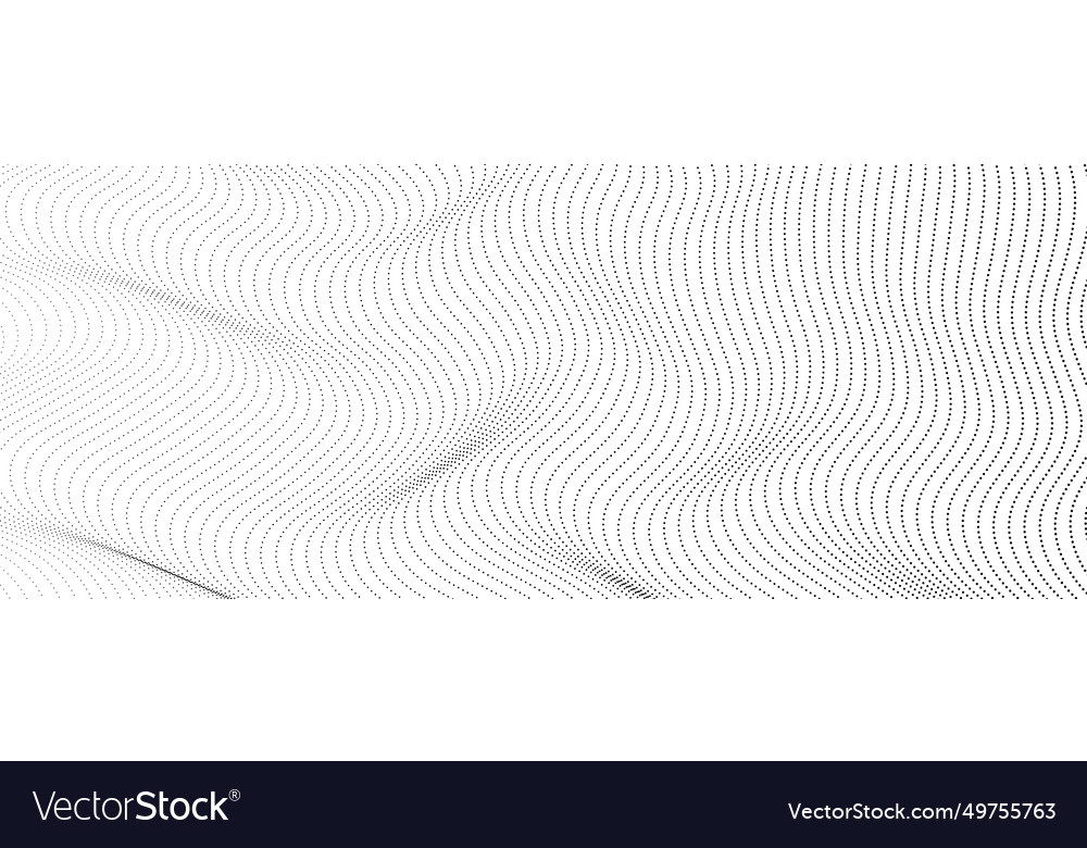 Halftone monochrome background with flowing dots