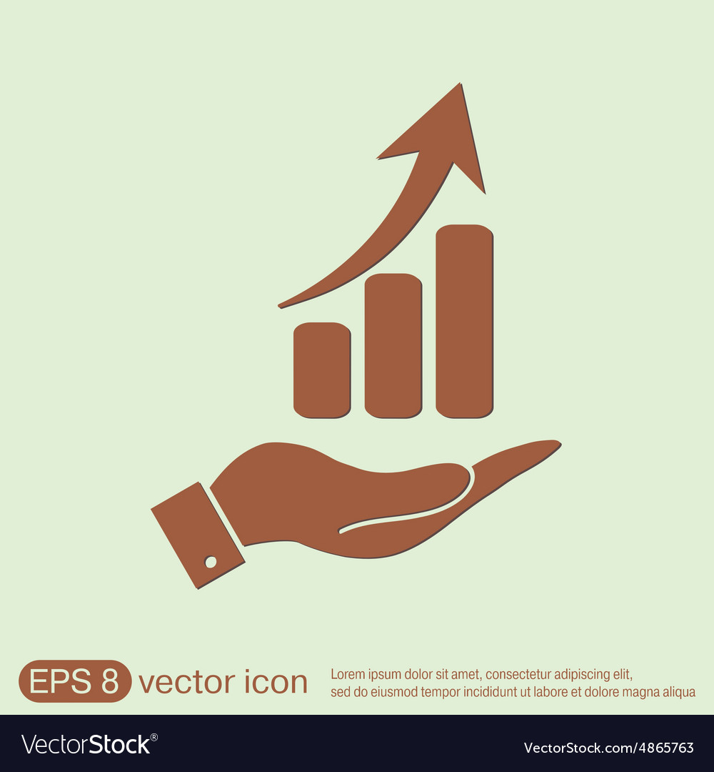 Hand holding a chart diagram figure business icon