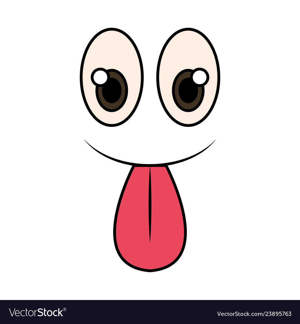 Happy fool face emoticon with tongue out