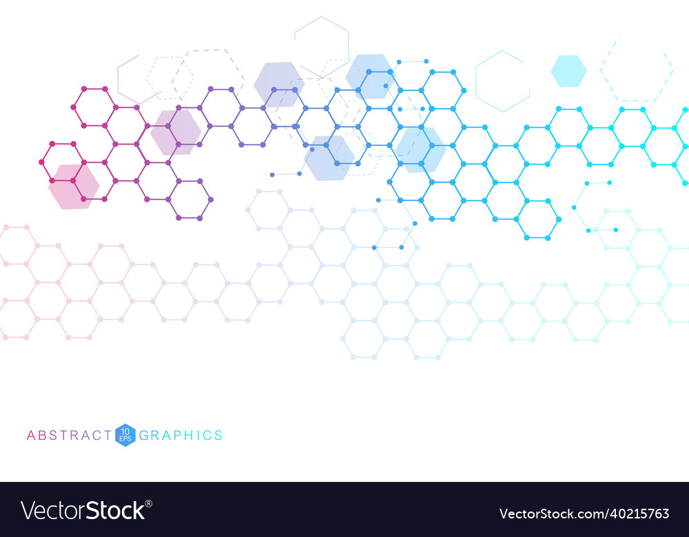 Hexagonal abstract background big data vector image Hexagonal abstract background big data