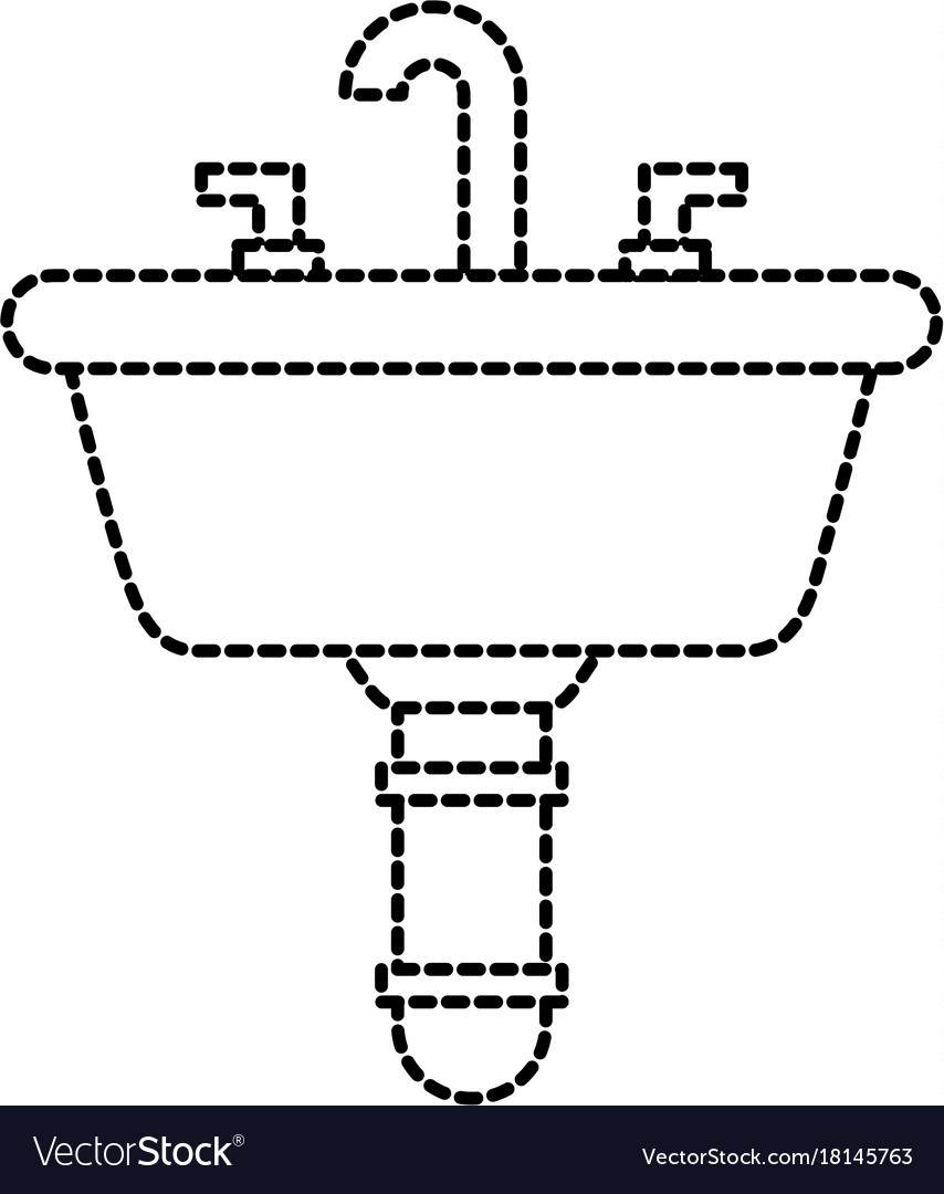 Home sink for toilet bathroom ceramic Royalty Free Vector