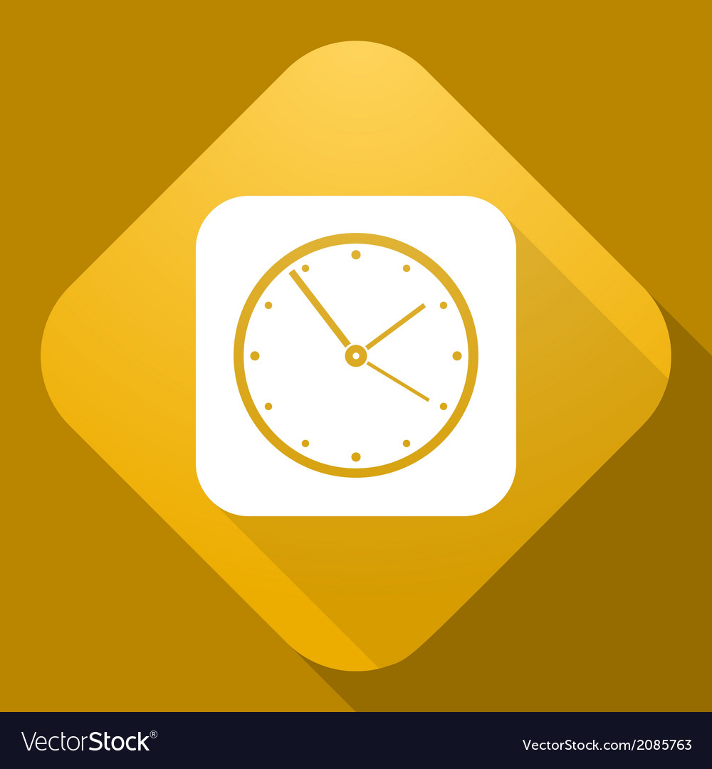 Icon of clock with a long shadow