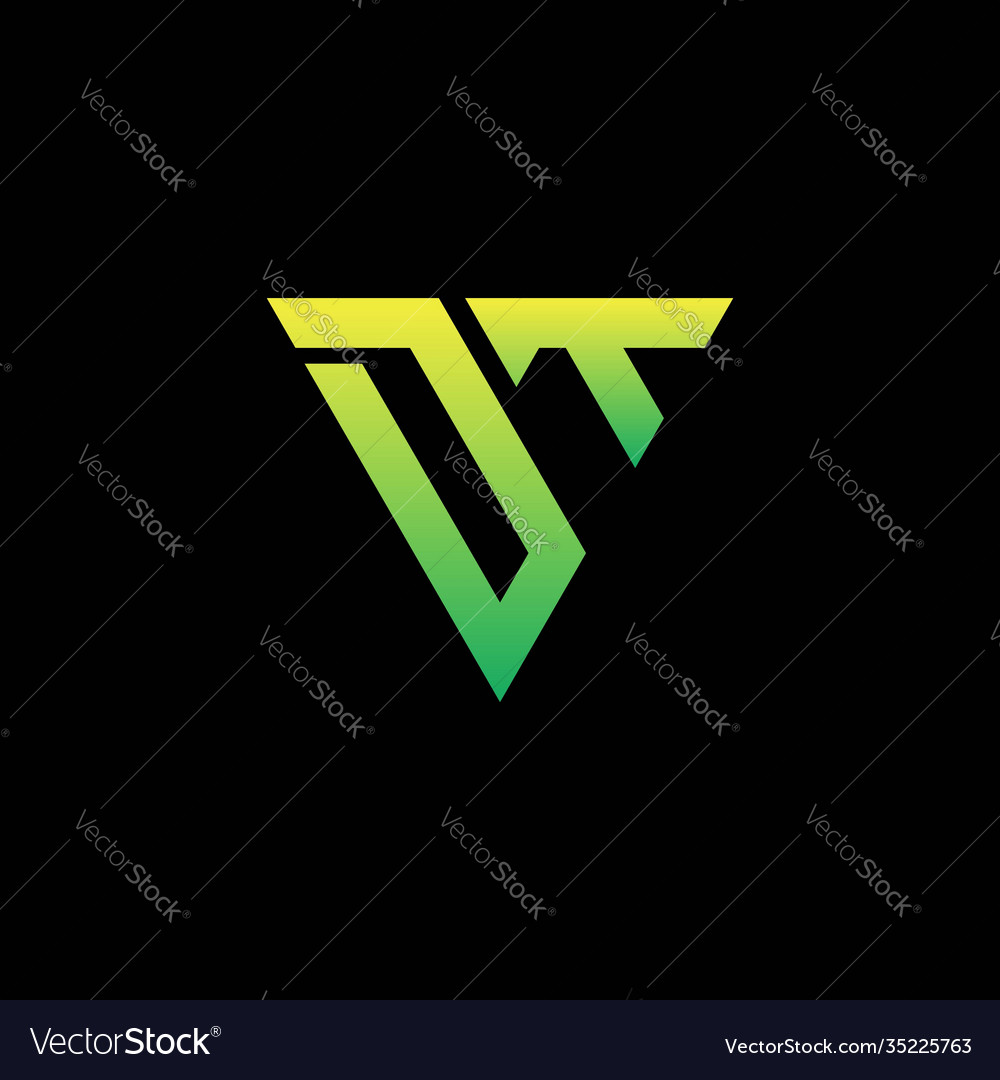 Initial triangle logo monogram with shape vector image Initial triangle logo monogram with shape