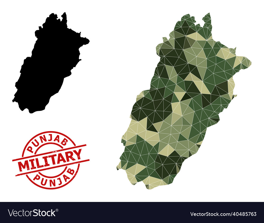 Polygonal Mosaic Map Of Punjab Province Royalty Free Vector