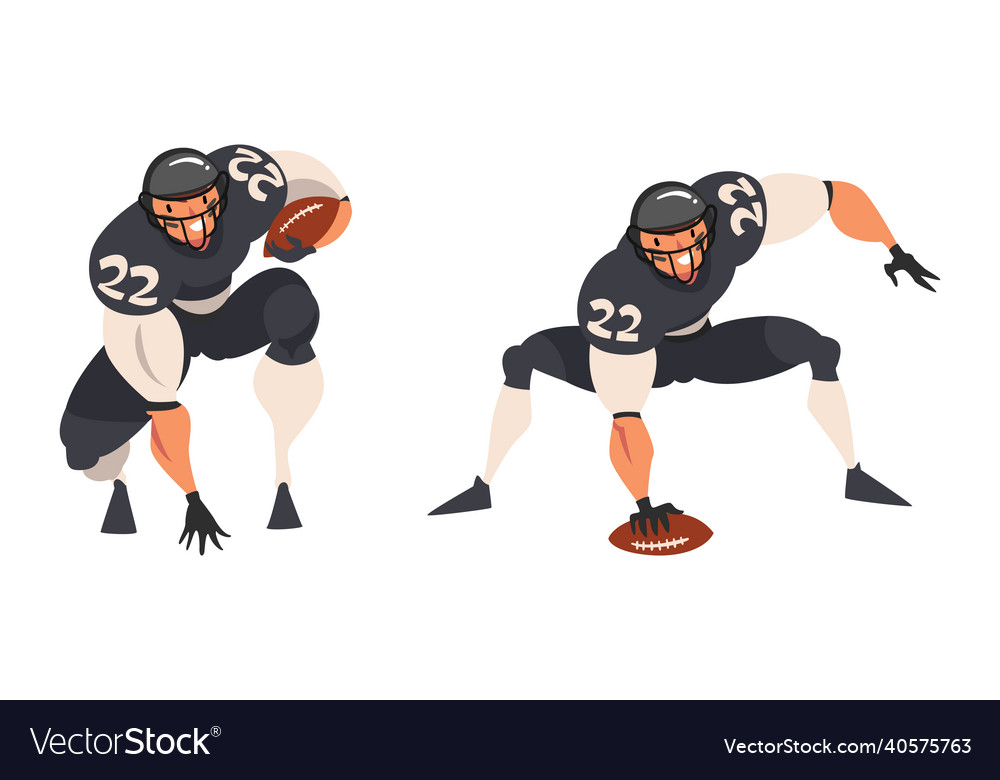Rugby player in uniform running with oval-shaped