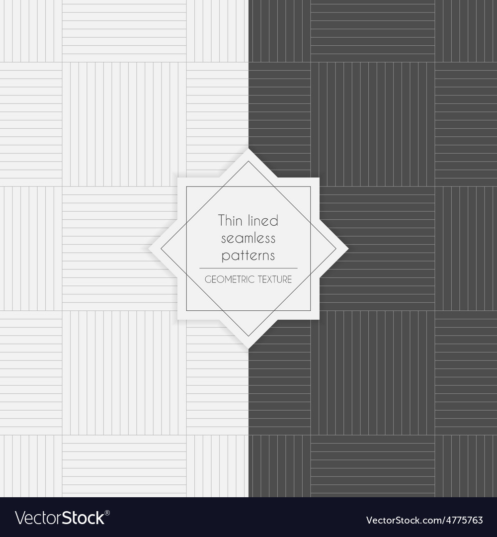 Set of geometric thin lined seamless patterns