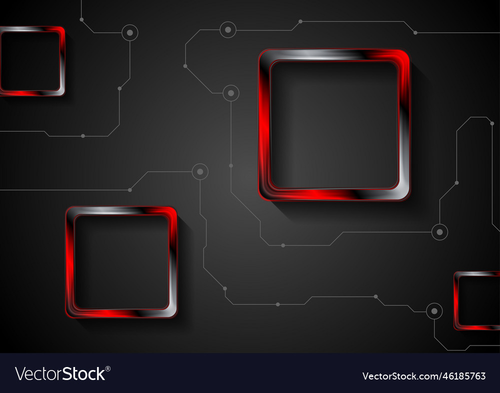 Technology background with lines and red glossy vector image Technology background with lines and red glossy
