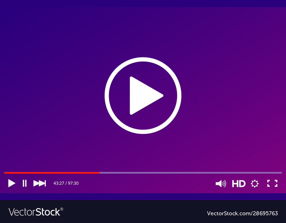 Video player bar template for your design web vector image Video player bar template for your design web
