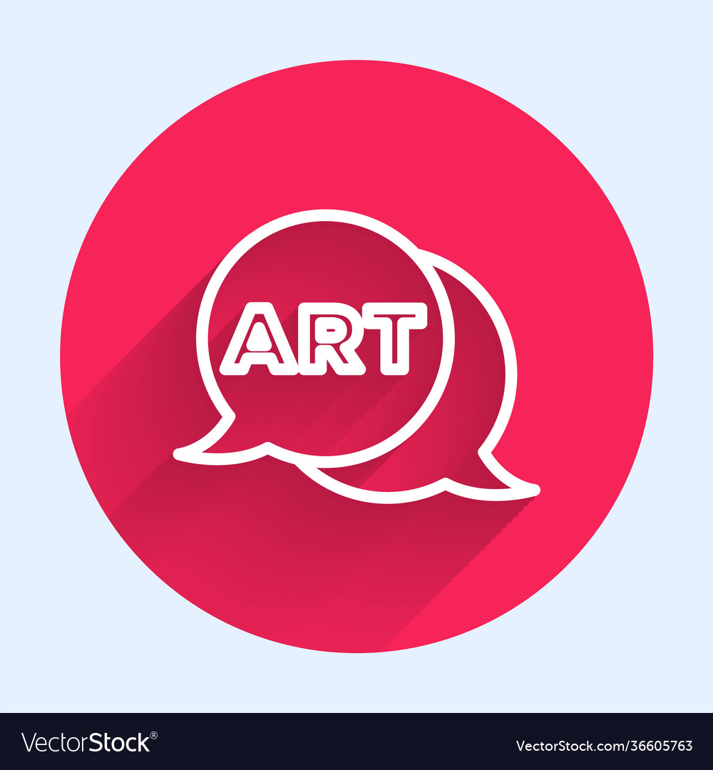 White line speech bubble with text art icon Vector Image White line speech bubble with text art icon