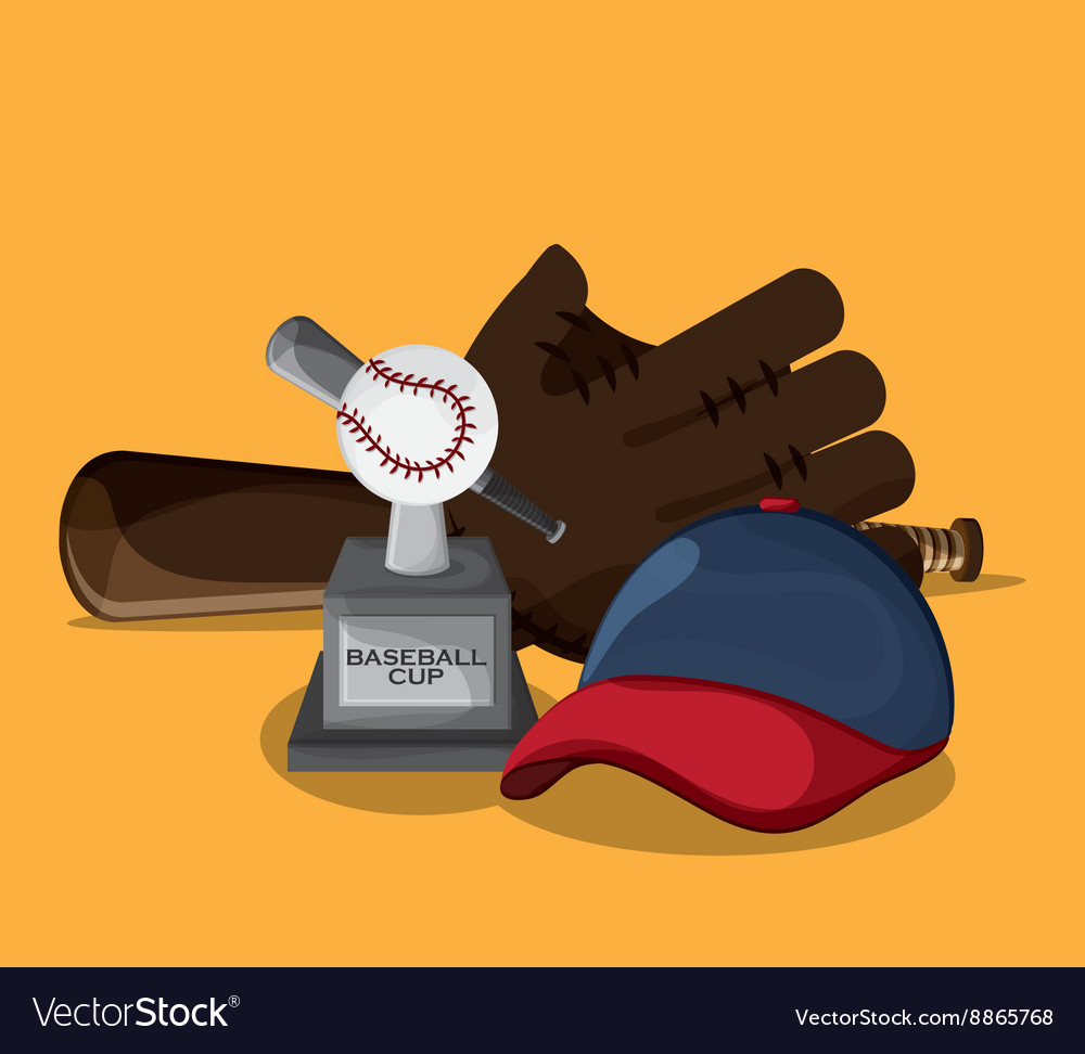 Baseball design sport concept flat Royalty Free Vector Image