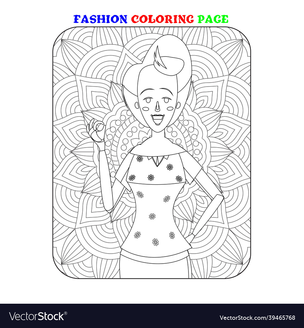 Beauty fashion coloring pages for children