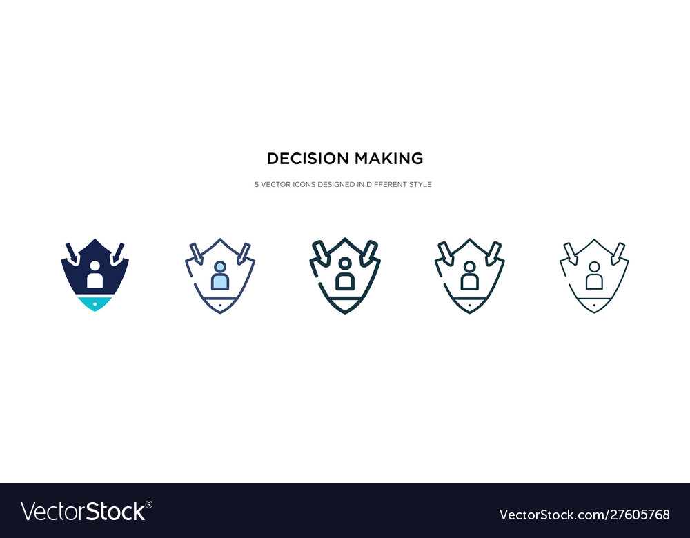 Decision making icon in different style two vector image Decision making icon in different style two