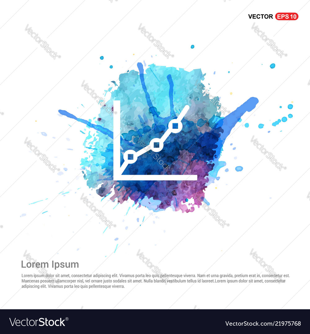 Growing graph icon - watercolor background