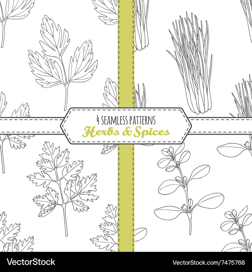 Hand drawn seamless patterns collection Royalty Free Vector