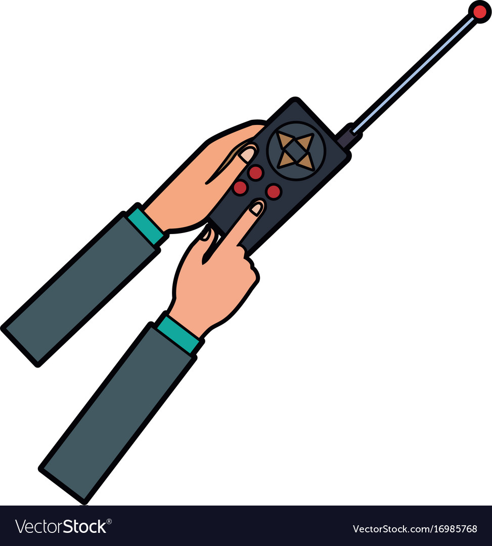 Hands holding control remote advanced for drones