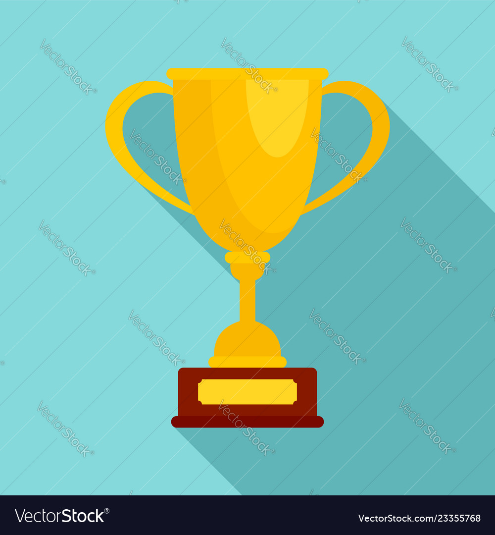 Horse riding gold cup icon flat style Royalty Free Vector