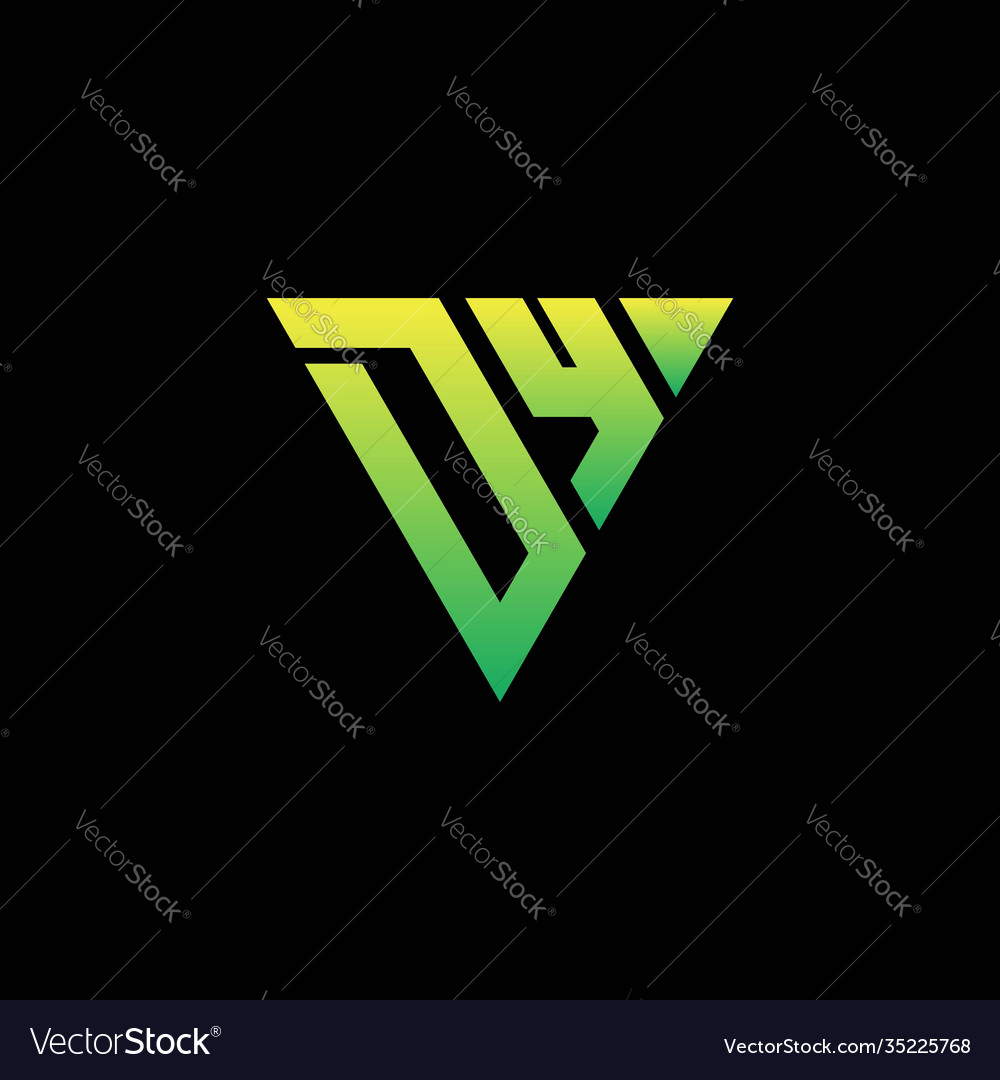 Initial triangle logo monogram with shape vector image Initial triangle logo monogram with shape