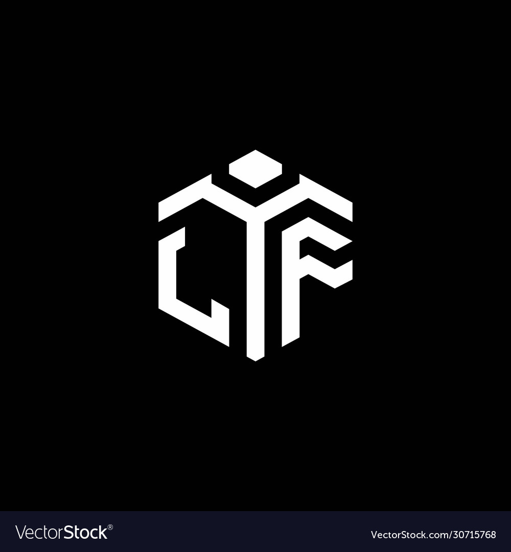 Lf monogram logo with abstract hexagon style