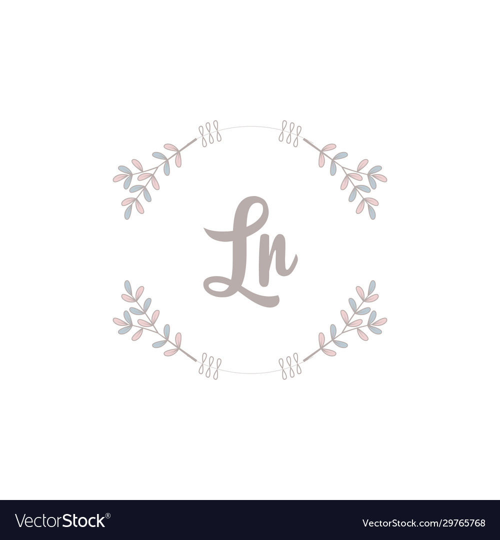 Minimalist logo initial lr with leaf element