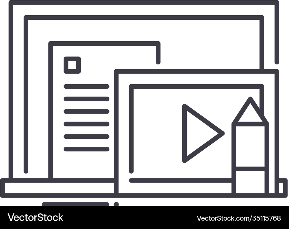 Mobile friendly image icon linear isolated Vector Image
