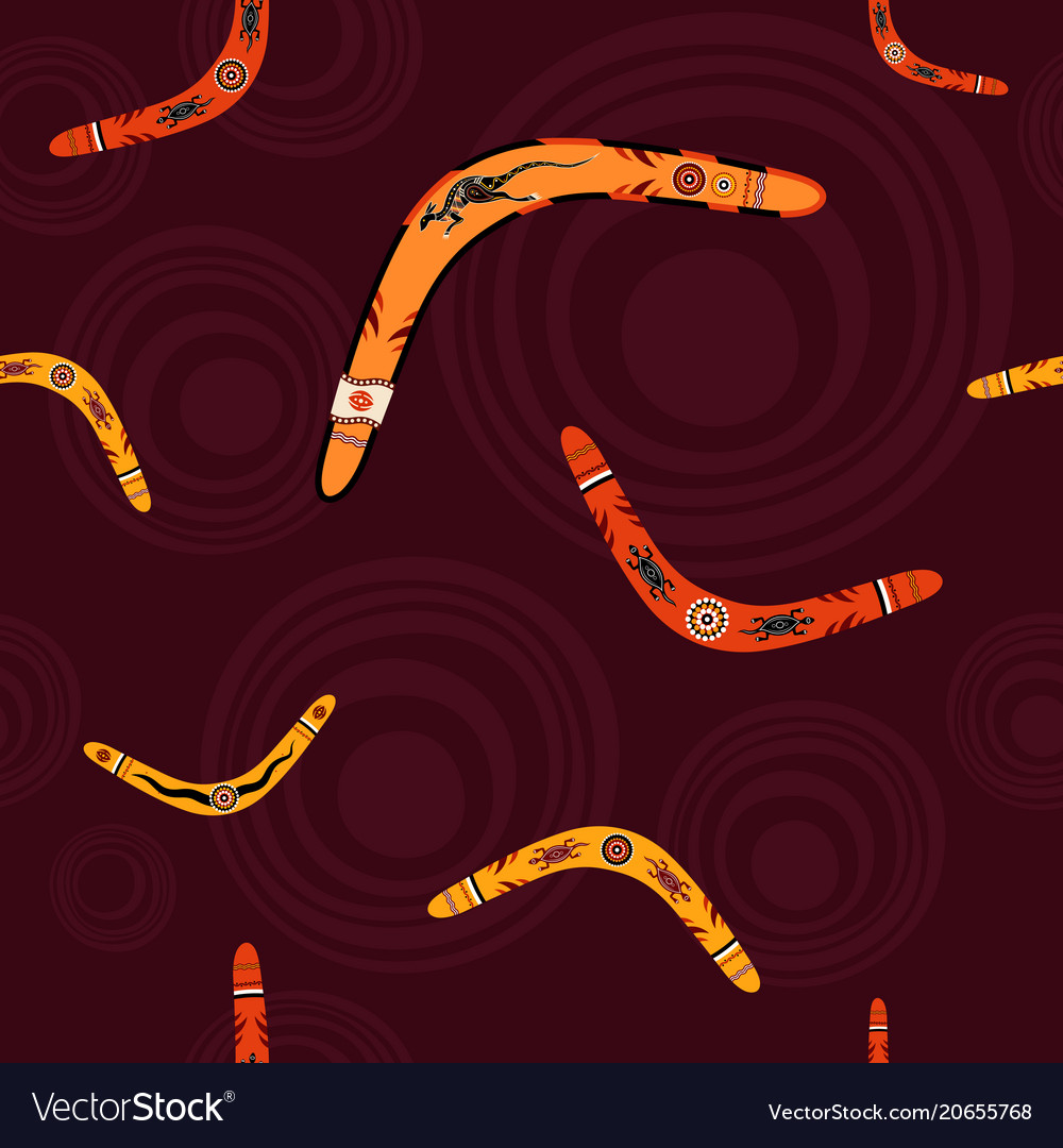 Seamless pattern with boomerangs vector image Seamless pattern with boomerangs