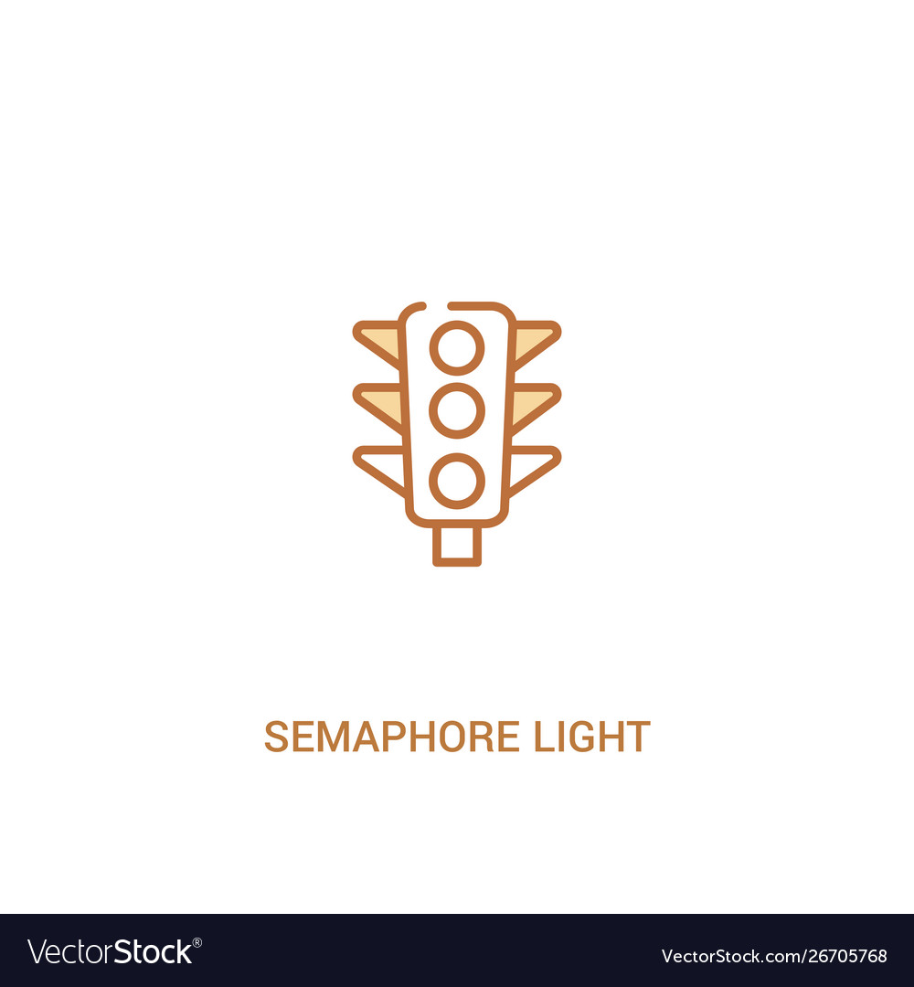 Semaphore light concept 2 colored icon simple