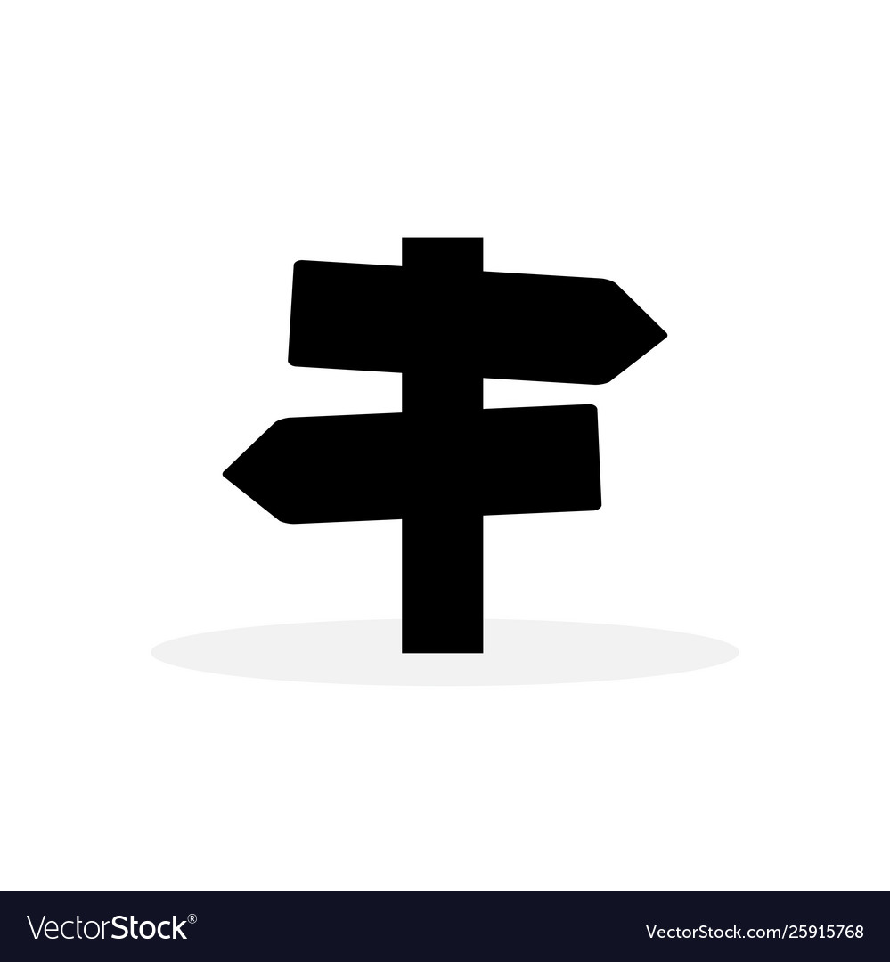 Signpost icon in flat style for apps ui websites Vector Image Signpost icon in flat style for apps ui websites