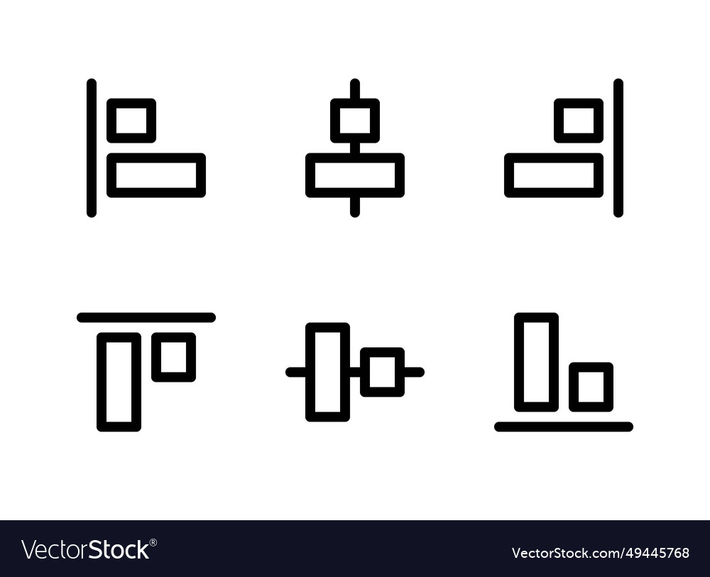 Simple set of user interface related line icons