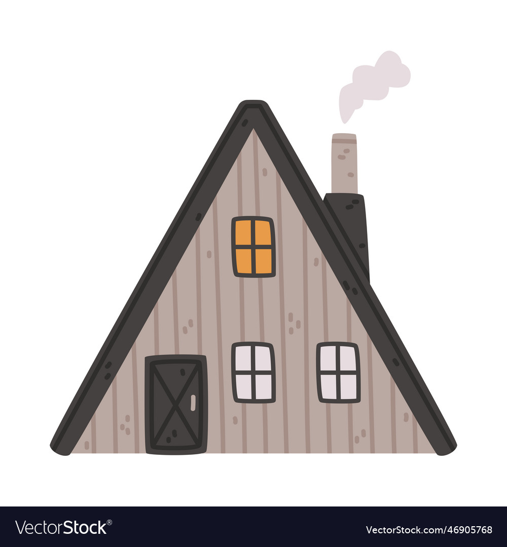 Small house with roof and windows as sweet cozy