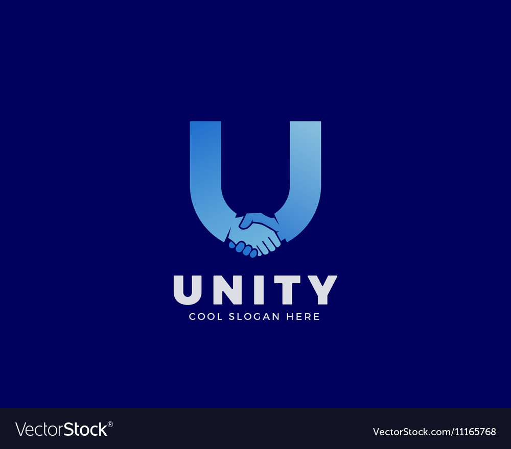 Unity abstract sign symbol or logo Royalty Free Vector Image
