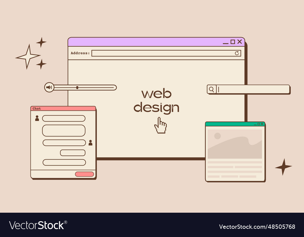 Web ui ux design concept banner vector image Web ui ux design concept banner