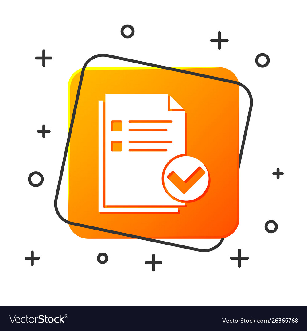 White document and check mark icon isolated