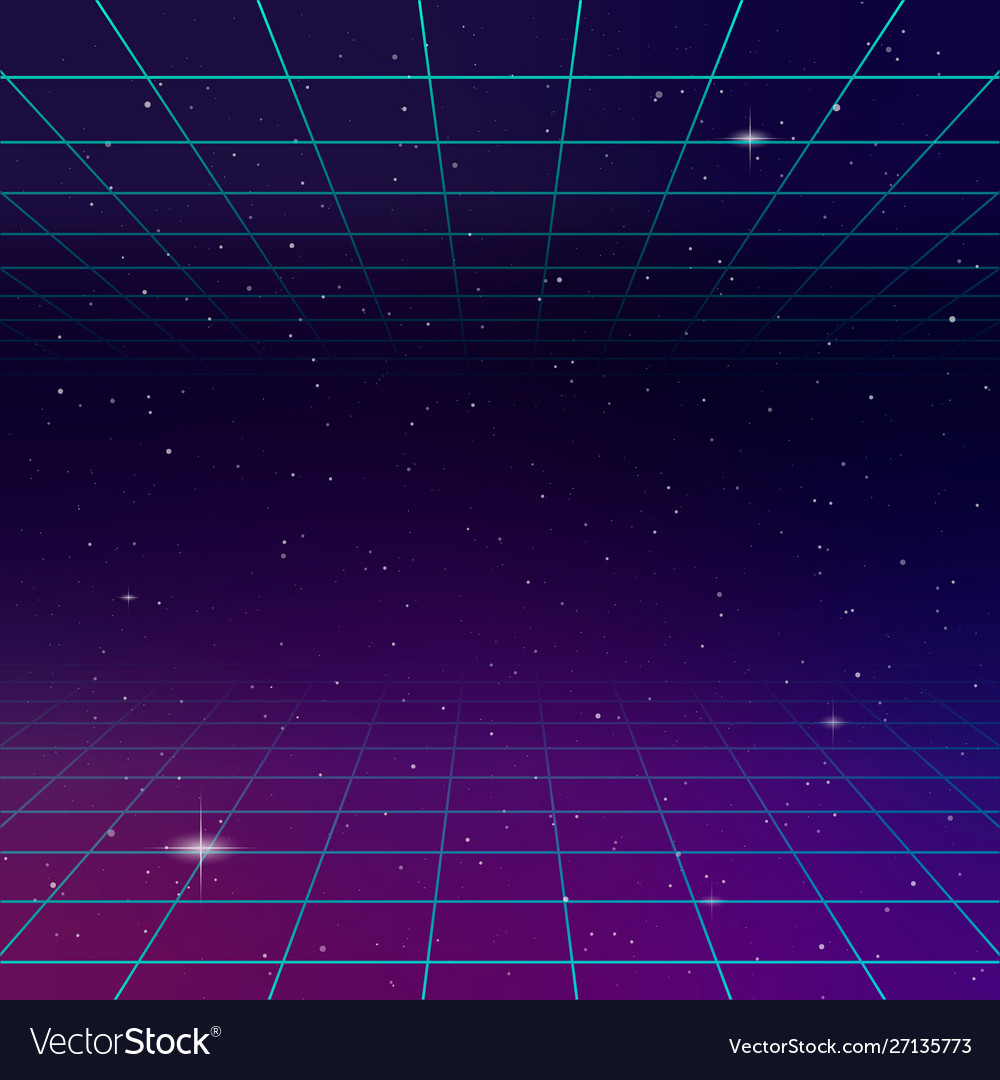 80s Retro Design Futurism Sci Fi Background Vector Image