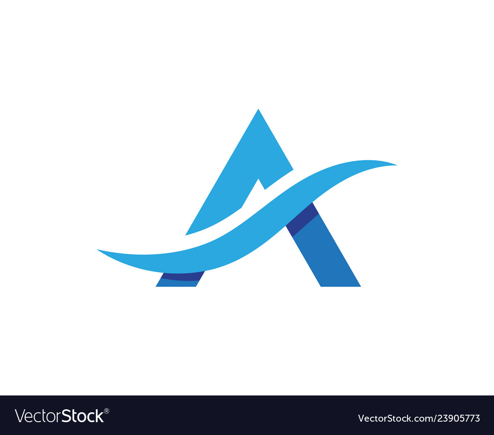 A letter water wave icon Royalty Free Vector Image