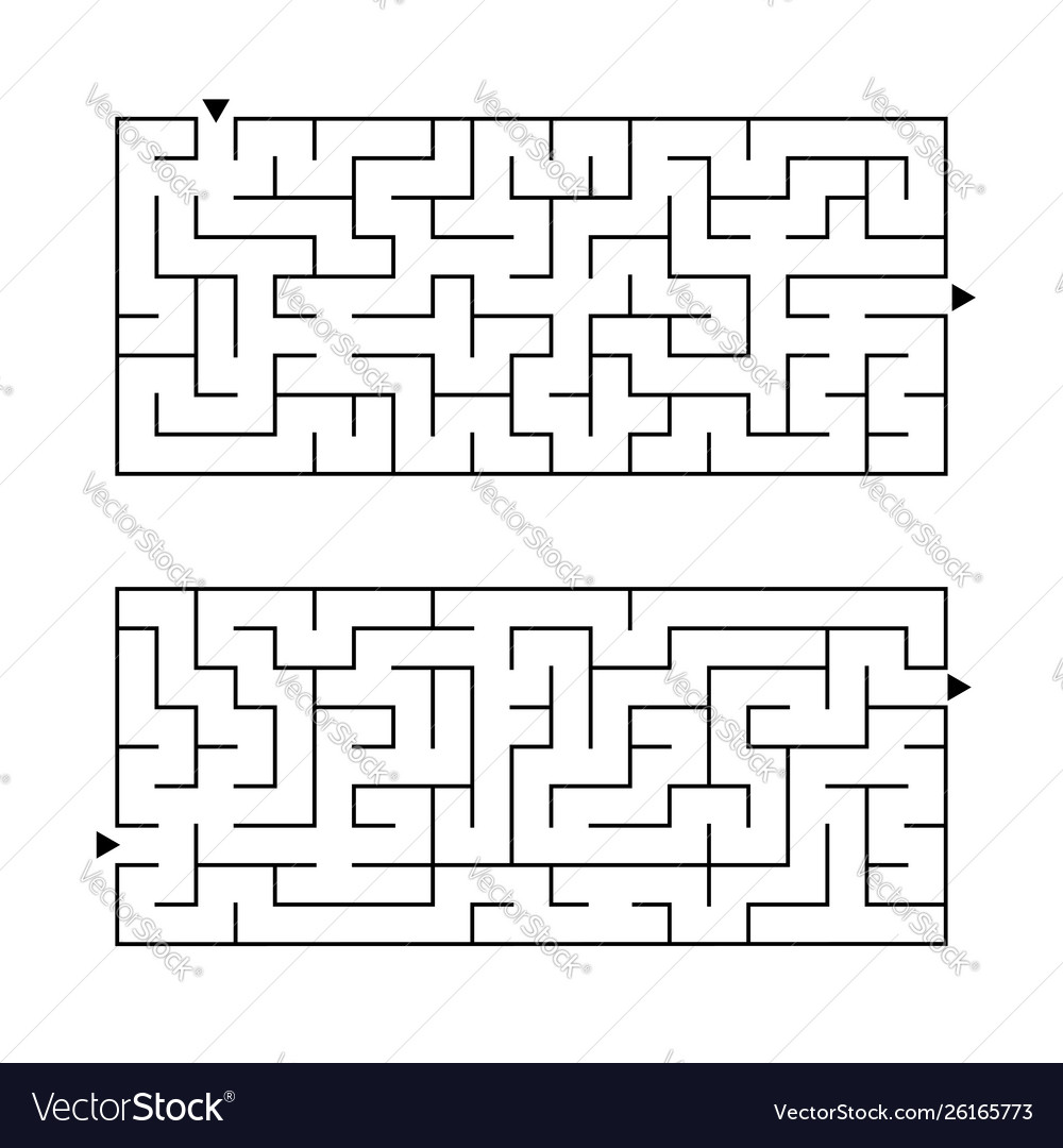 A set two rectangular labyrinths simple flat vector image A set two rectangular labyrinths simple flat