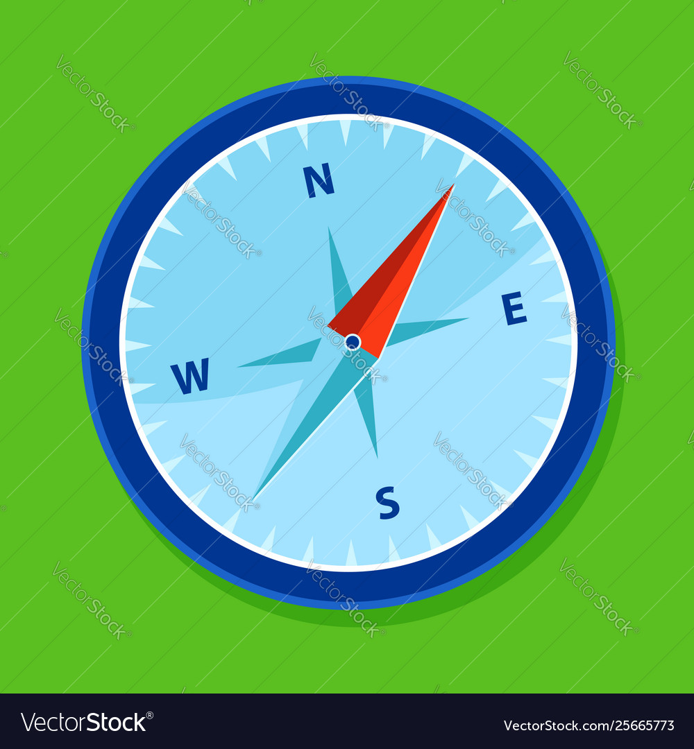 Blue Compass Royalty Free Vector Image Vectorstock