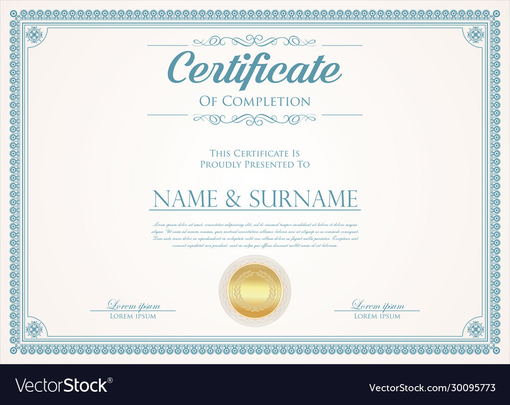 Certificate or diploma retro design template 23 For Pageant Certificate Template