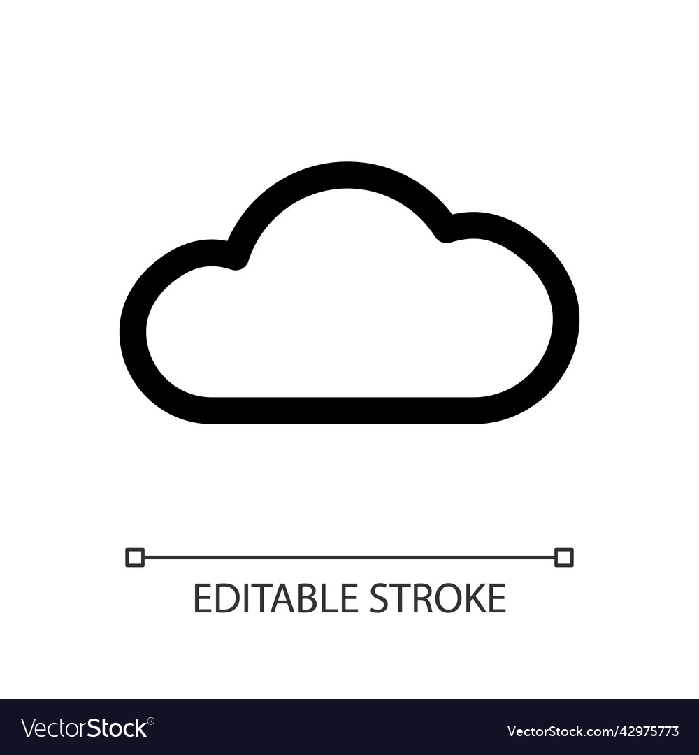 Cloud white linear ui icon vector image Cloud white linear ui icon