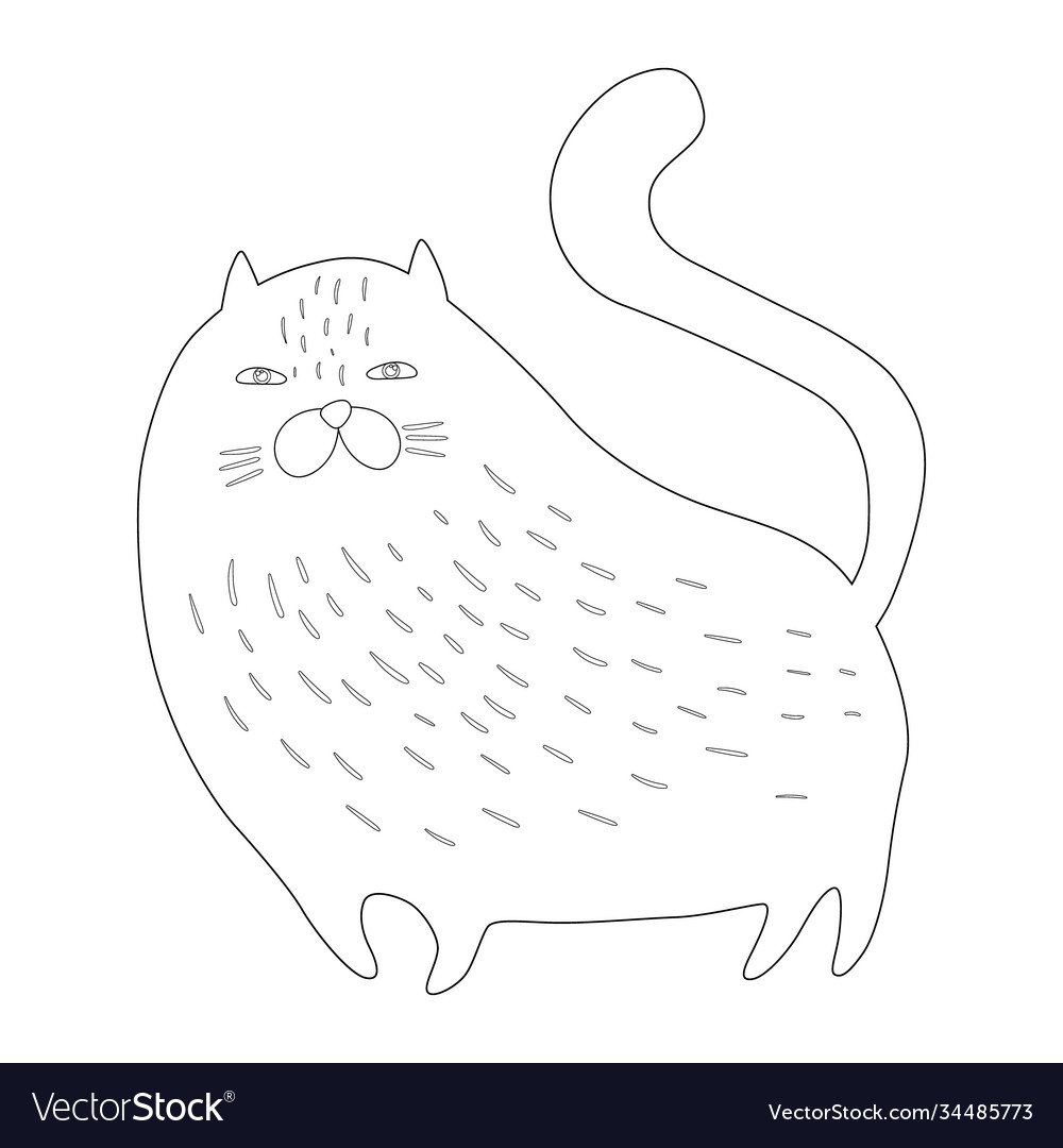 Cat Black And White Line Art Vector, Cat Drawing, Cat Sketch, Cat Outline  PNG and Vector with Transparent Background for Free Download