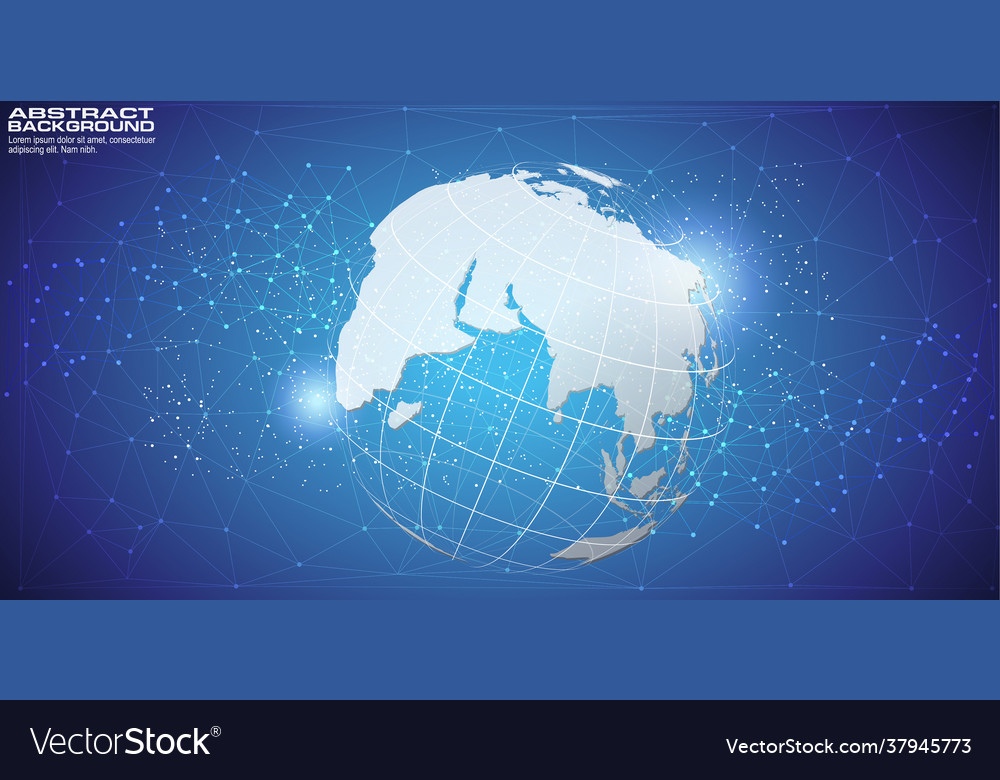 Digital background with world map point global Vector Image Digital background with world map point global