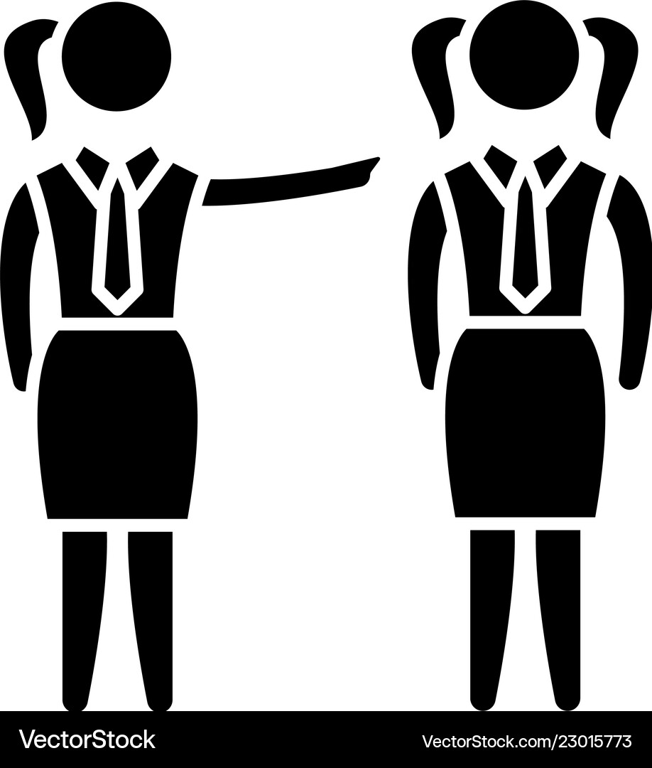 Female mentoring black icon sign Royalty Free Vector Image