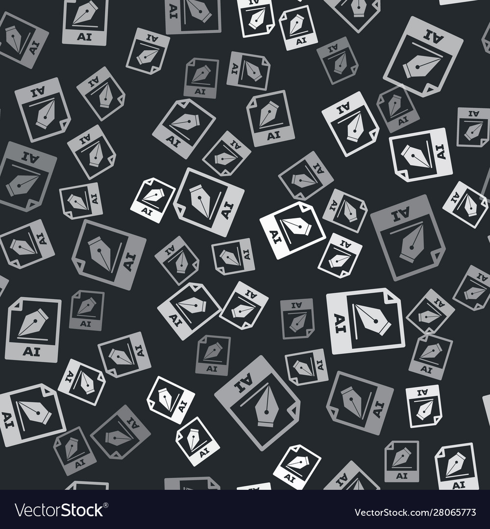 Grey ai file document download button icon vector image Grey ai file document download button icon