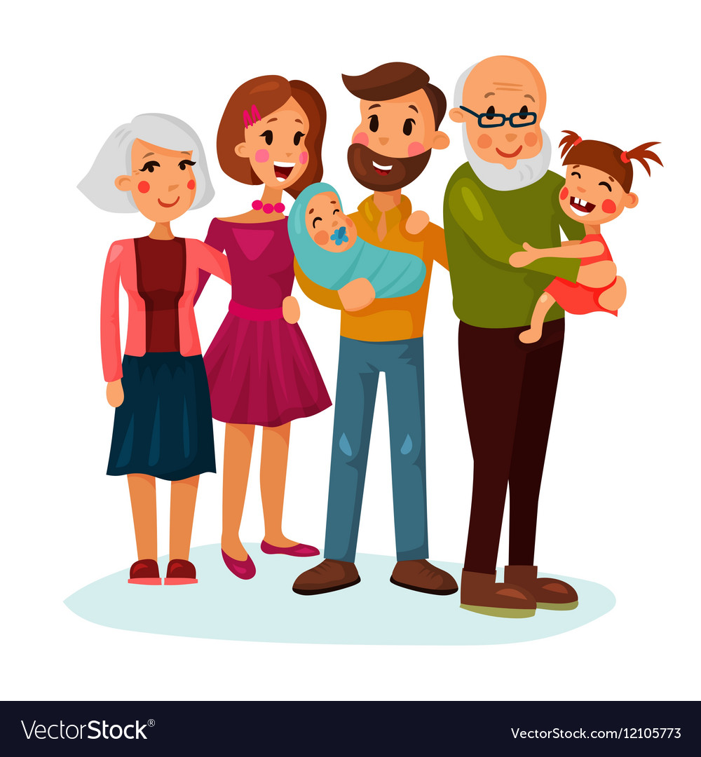 Happy family logo with father and mother Vector Image