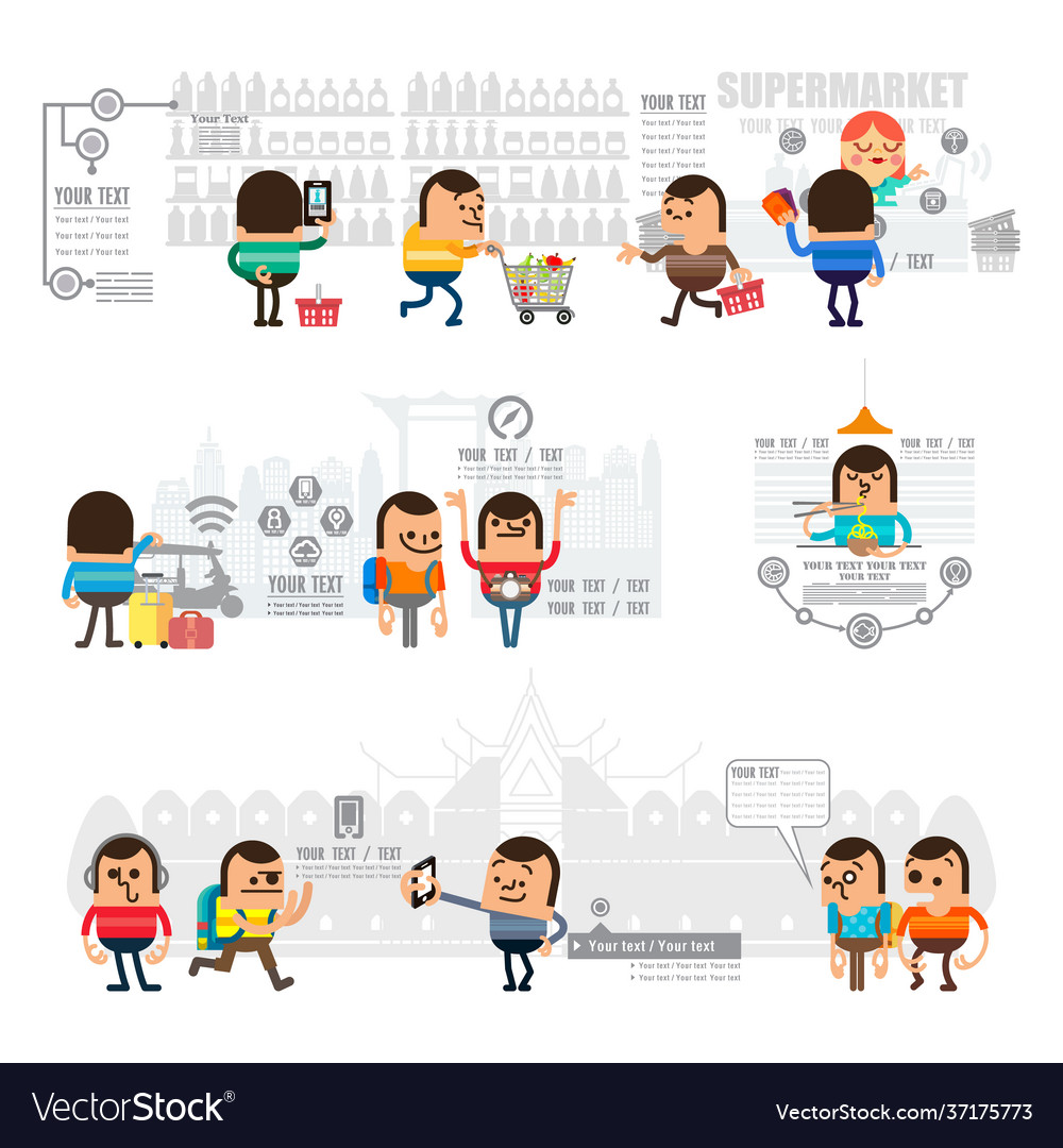 Mobile shopping and concept infographic