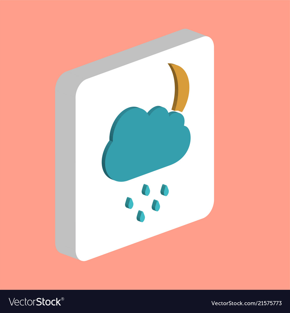 Moon with cloud computer symbol vector image Moon with cloud computer symbol