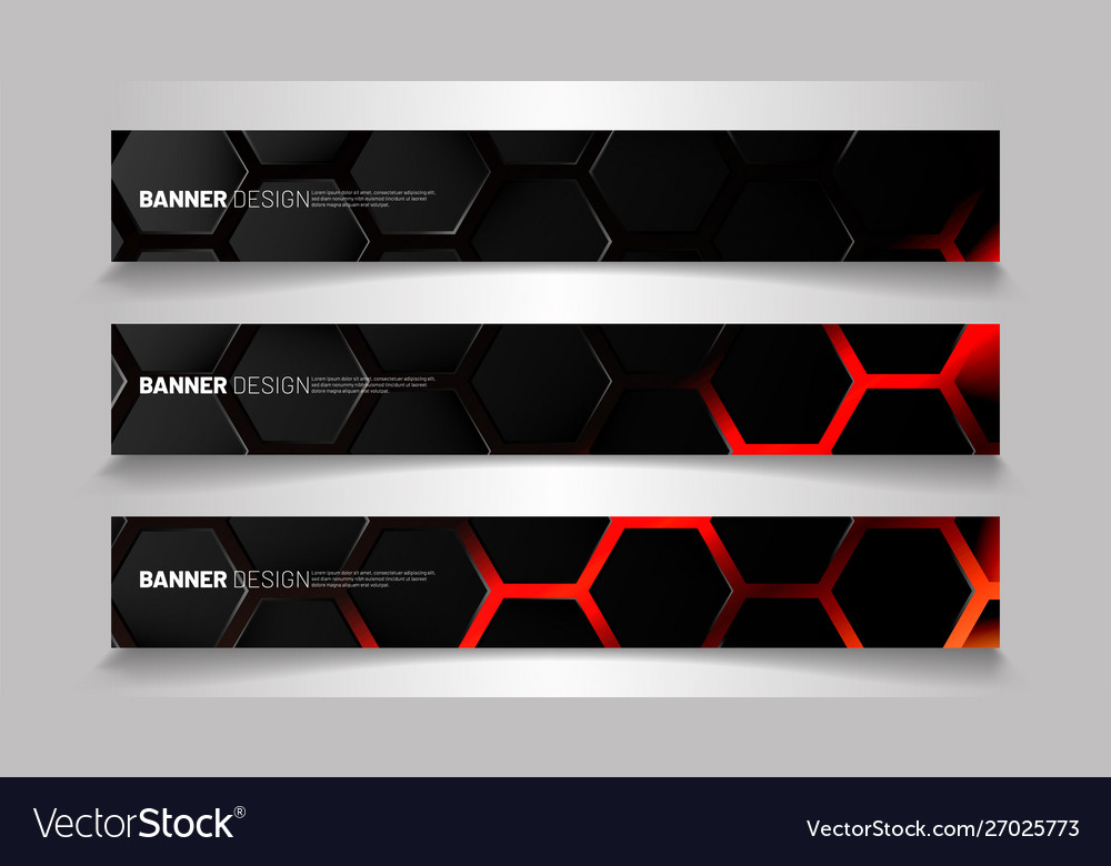 Set background hexagon banner gradient Vector Image Set background hexagon banner gradient