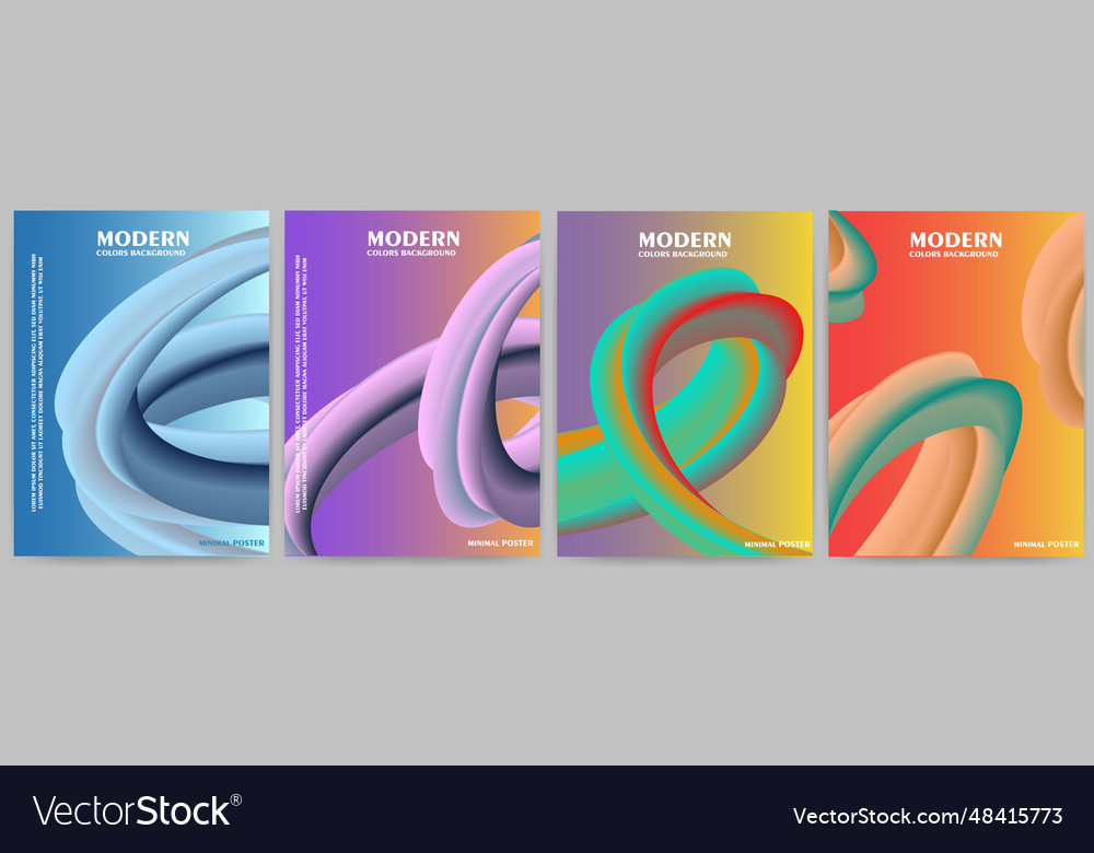 Set of abstract background with gradient effect