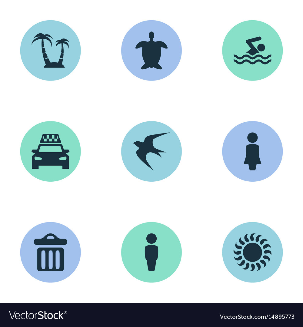 Set of simple seaside icons