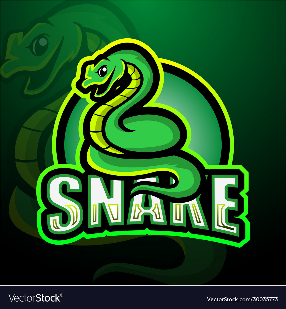 Snake mascot esport logo design Royalty Free Vector Image